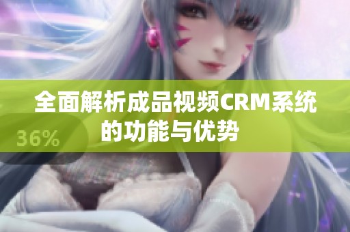 全面解析成品视频CRM系统的功能与优势  