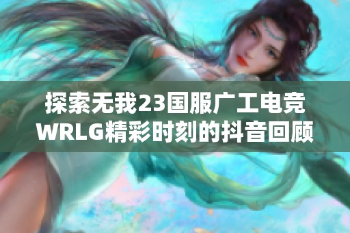 探索无我23国服广工电竞WRLG精彩时刻的抖音回顾