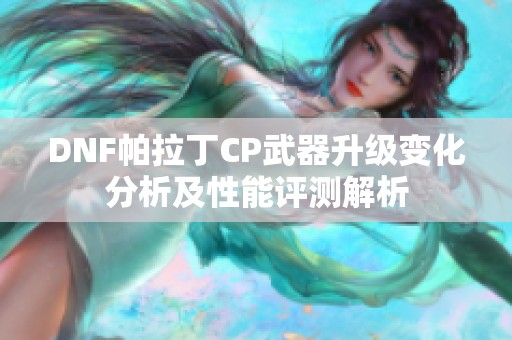 DNF帕拉丁CP武器升级变化分析及性能评测解析