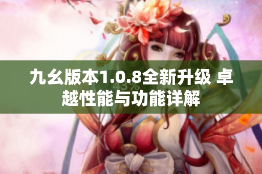 九幺版本1.0.8全新升级 卓越性能与功能详解