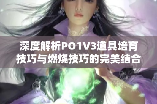 深度解析PO1V3道具培育技巧与燃烧技巧的完美结合