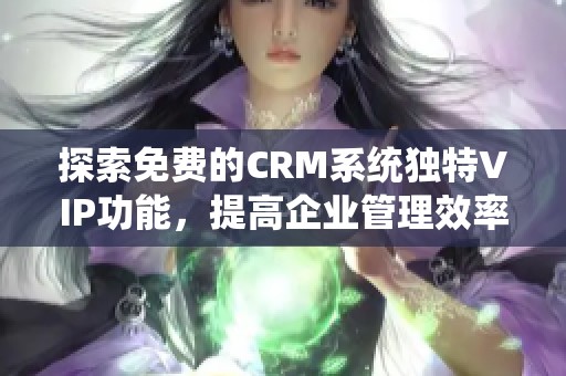 探索免费的CRM系统独特VIP功能，提高企业管理效率