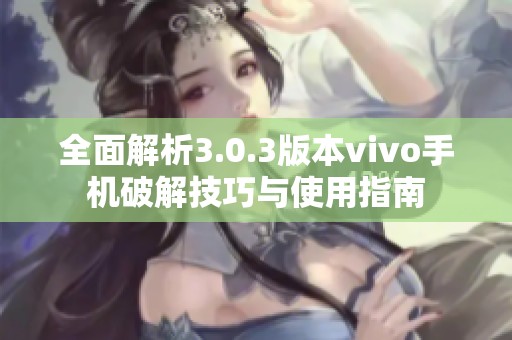 全面解析3.0.3版本vivo手机破解技巧与使用指南