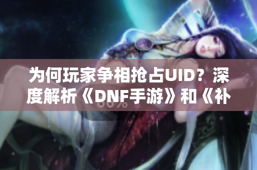 为何玩家争相抢占UID？深度解析《DNF手游》和《补天志》的开服现象