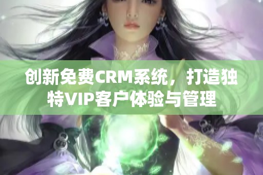 创新免费CRM系统，打造独特VIP客户体验与管理