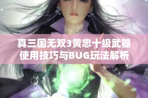 真三国无双3黄忠十级武器使用技巧与BUG玩法解析