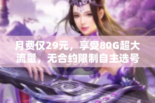 月费仅29元，享受80G超大流量，无合约限制自主选号体验