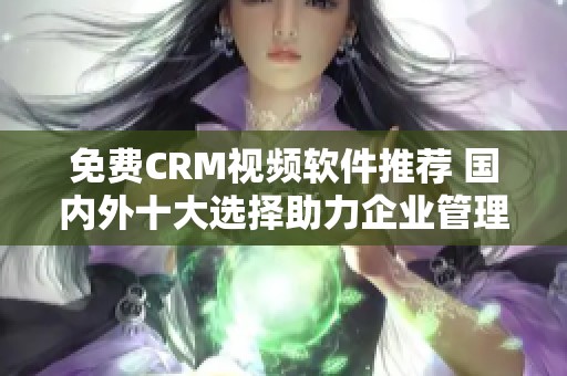 免费CRM视频软件推荐 国内外十大选择助力企业管理