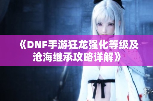 《DNF手游狂龙强化等级及沧海继承攻略详解》