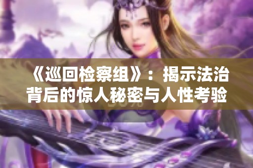 《巡回检察组》：揭示法治背后的惊人秘密与人性考验