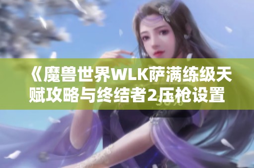 《魔兽世界WLK萨满练级天赋攻略与终结者2压枪设置详解》