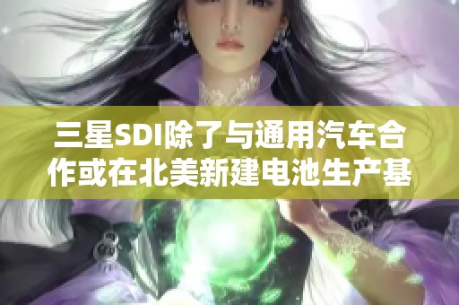 三星SDI除了与通用汽车合作或在北美新建电池生产基地