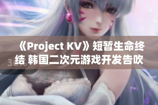 《Project KV》短暂生命终结 韩国二次元游戏开发告吹