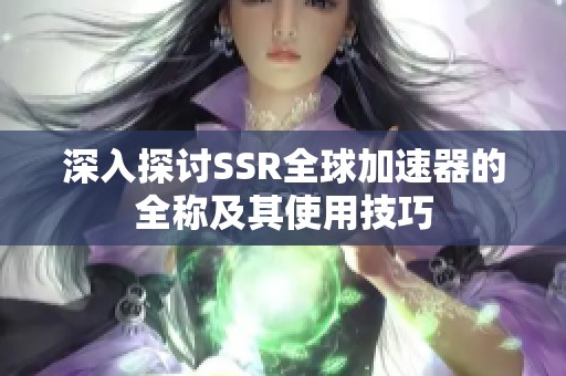 深入探讨SSR全球加速器的全称及其使用技巧