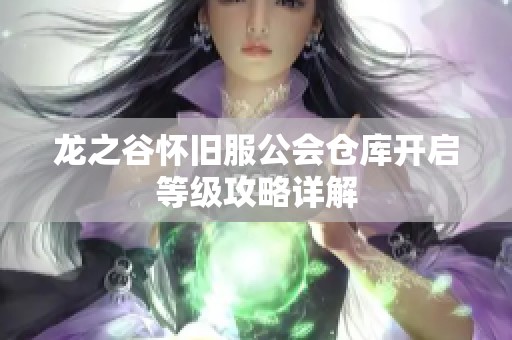 龙之谷怀旧服公会仓库开启等级攻略详解