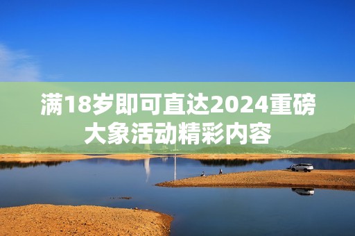 满18岁即可直达2024重磅大象活动精彩内容