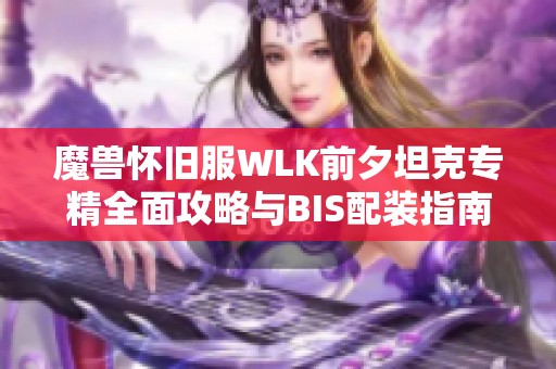 魔兽怀旧服WLK前夕坦克专精全面攻略与BIS配装指南