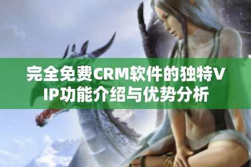 完全免费CRM软件的独特VIP功能介绍与优势分析