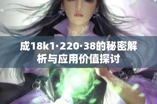 成18k1·220·38的秘密解析与应用价值探讨