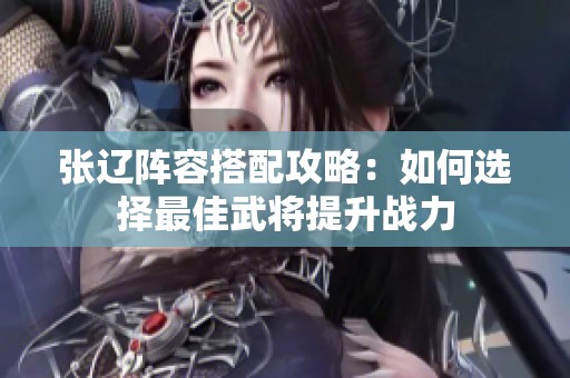 张辽阵容搭配攻略：如何选择最佳武将提升战力