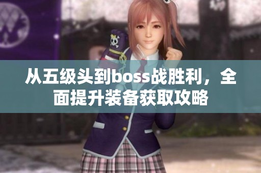 从五级头到boss战胜利，全面提升装备获取攻略