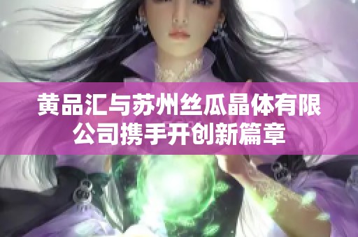 黄品汇与苏州丝瓜晶体有限公司携手开创新篇章