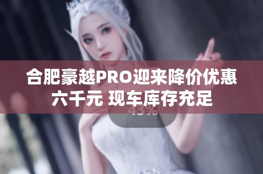 合肥豪越PRO迎来降价优惠六千元 现车库存充足