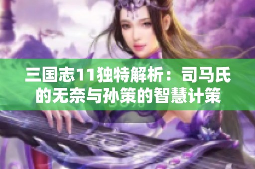 三国志11独特解析：司马氏的无奈与孙策的智慧计策