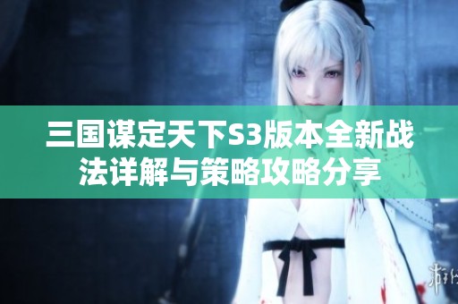 三国谋定天下S3版本全新战法详解与策略攻略分享