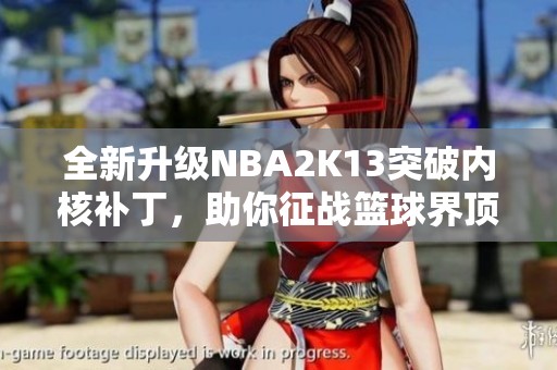 全新升级NBA2K13突破内核补丁，助你征战篮球界顶尖对决