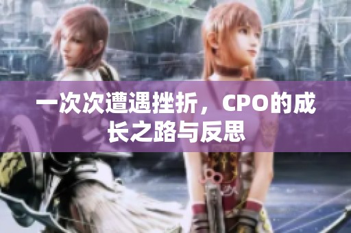 一次次遭遇挫折，CPO的成长之路与反思