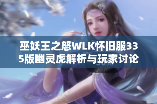 巫妖王之怒WLK怀旧服335版幽灵虎解析与玩家讨论专区