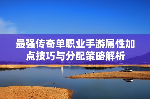最强传奇单职业手游属性加点技巧与分配策略解析