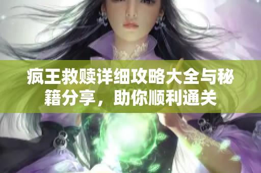 疯王救赎详细攻略大全与秘籍分享，助你顺利通关