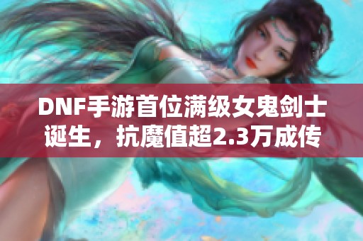 DNF手游首位满级女鬼剑士诞生，抗魔值超2.3万成传奇