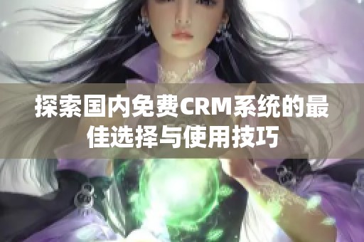 探索国内免费CRM系统的最佳选择与使用技巧