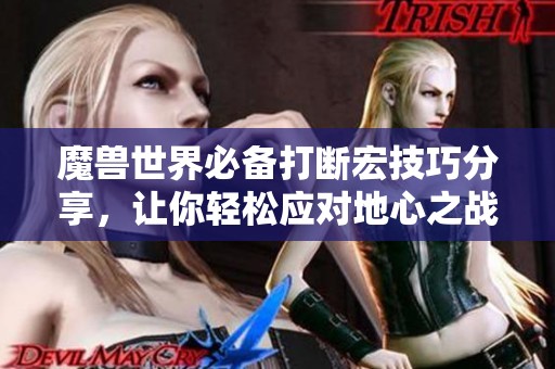 魔兽世界必备打断宏技巧分享,让你轻松应对地心之战